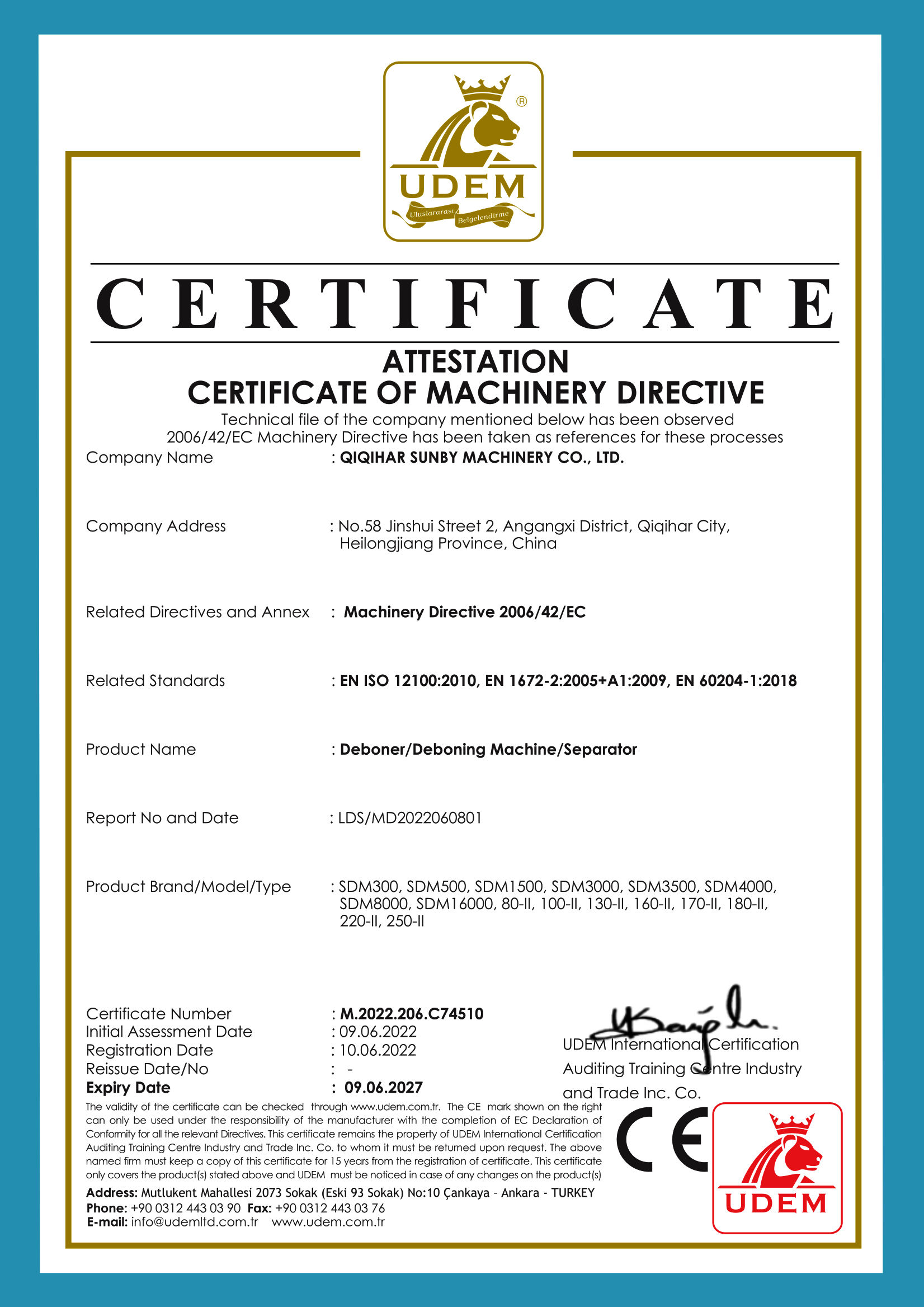 certificate of sunby-iso